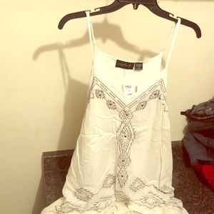 White embroidered tank top